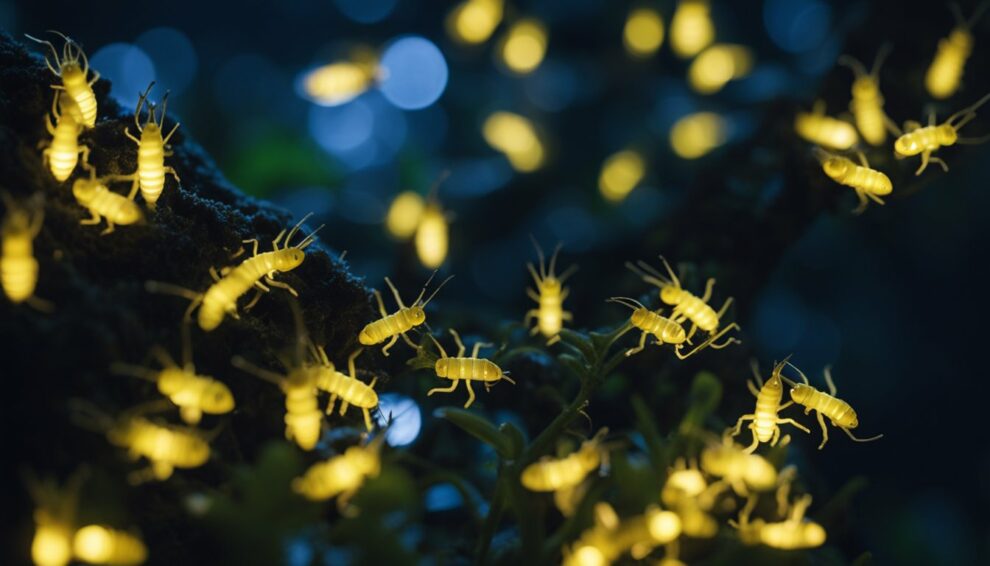 Glow Worms Lighting Up The Dark With Their Bioluminescent Glow