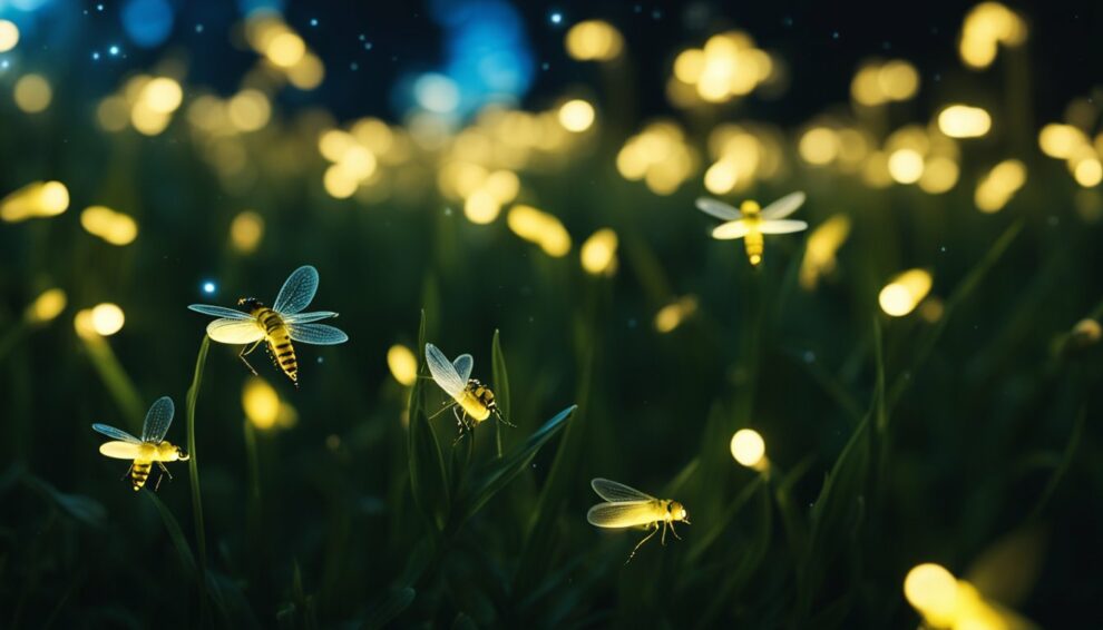 The Bioluminescence Of Fireflies Lighting Up The Night