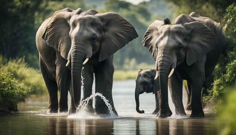 How Elephants Use Their Trunks