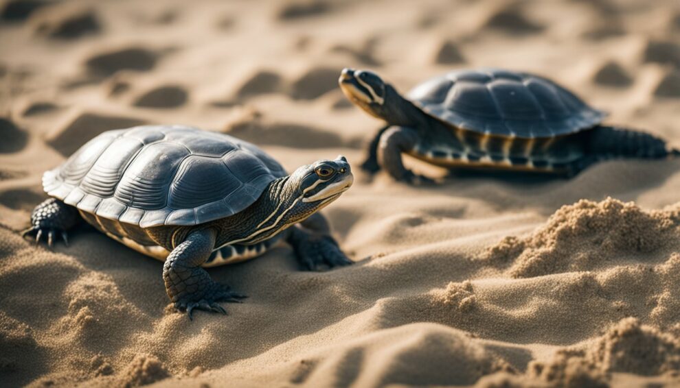 Softshell Turtles Speedy Sand Burial