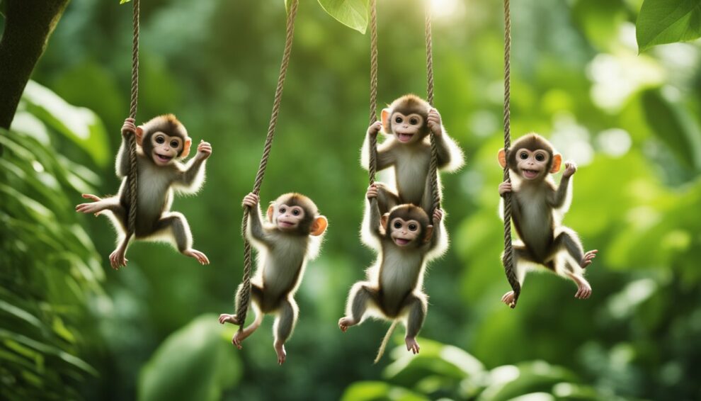 The Adventures Of Baby Monkeys In The Trees