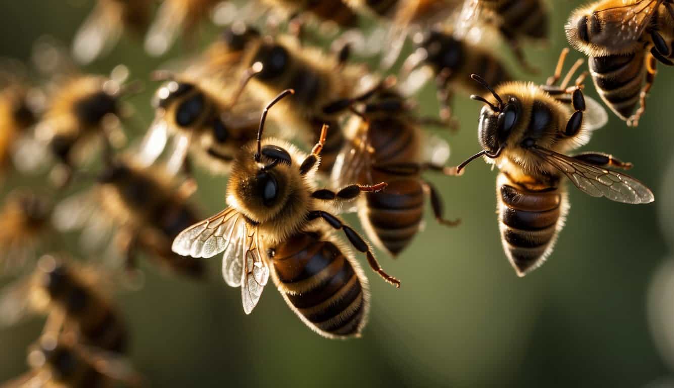 Honeybees perform the waggle dance on the vertical comb to communicate the location of a food source to their hive mates