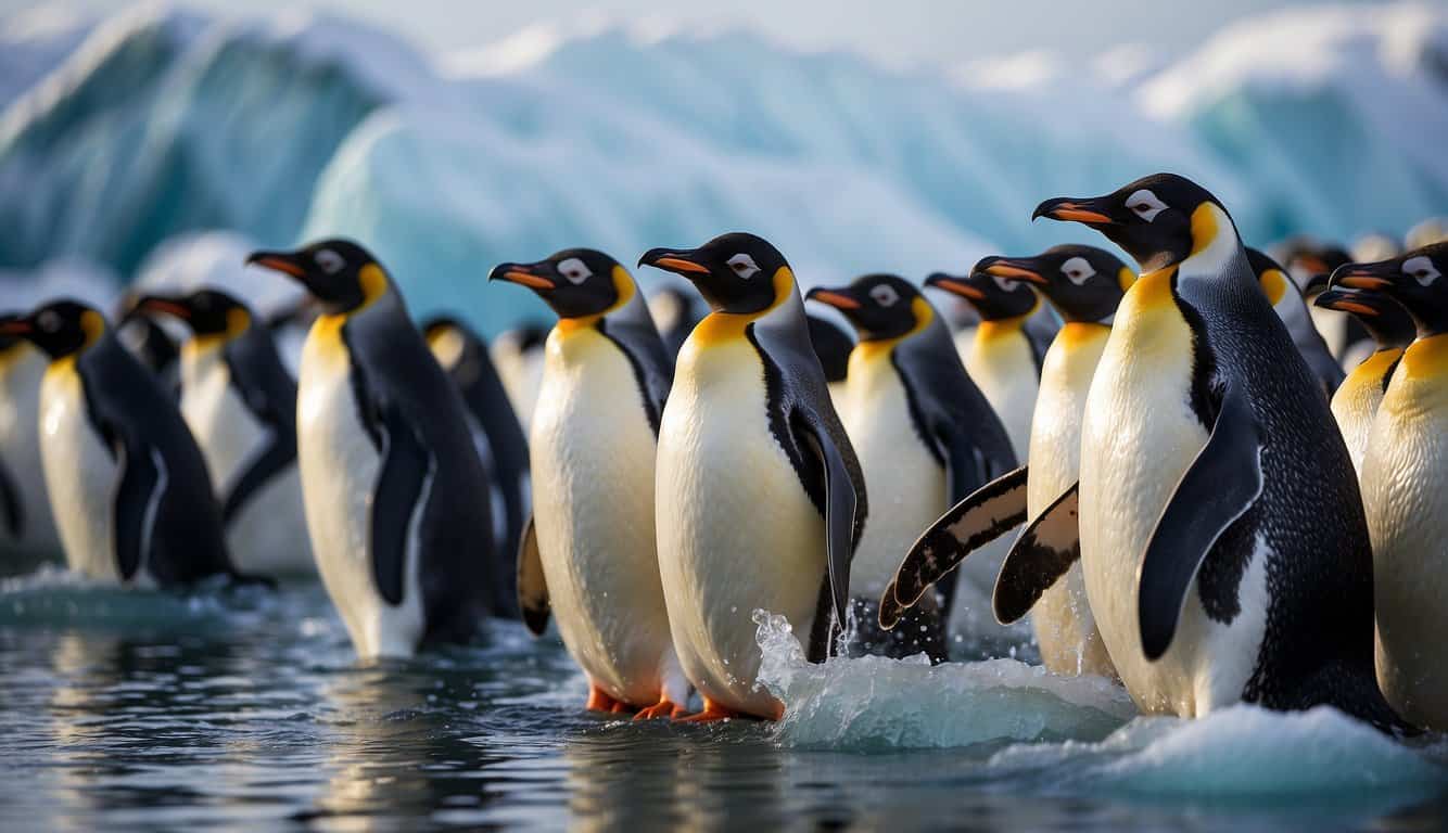 Penguins glide effortlessly through the icy waters, using their serrated ridges to catch and swallow fish whole. The Arctic landscape provides a stunning backdrop to their toothless wonders